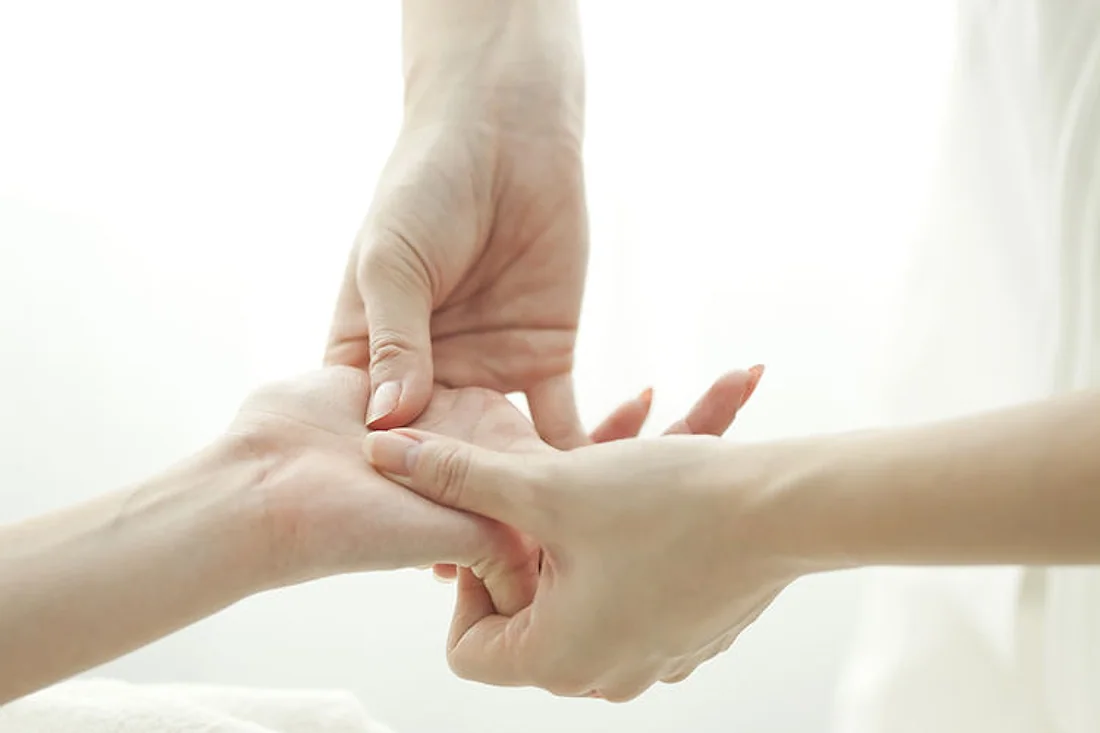 Hands demonstrating an EFT tapping point New Day Therapies Hull Hornsea Pocklington